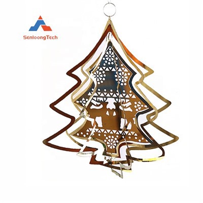 Christmas Rotating Etching Wind Chimes